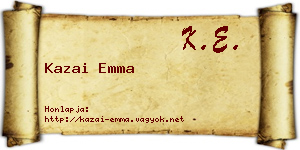 Kazai Emma névjegykártya