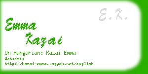 emma kazai business card
